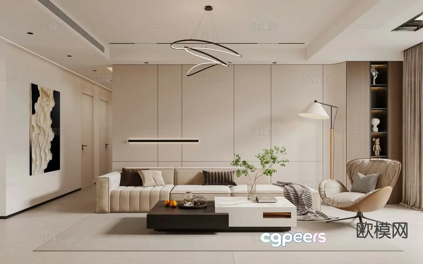 Modern living room 3d model