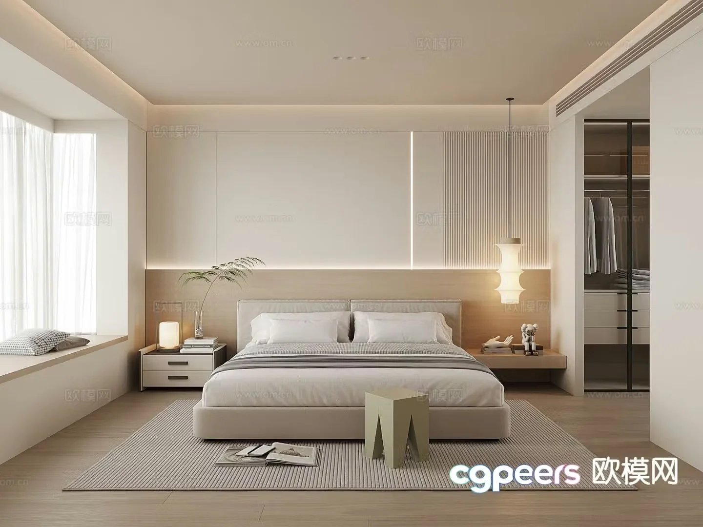 Cream style bedroom master bedroom 3d model
