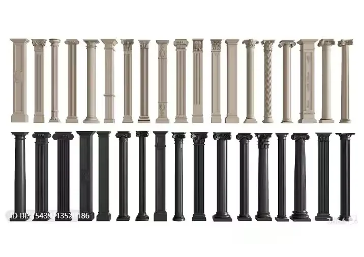 A Row Of Pillars 3D Model – 3377 – VRAY Render