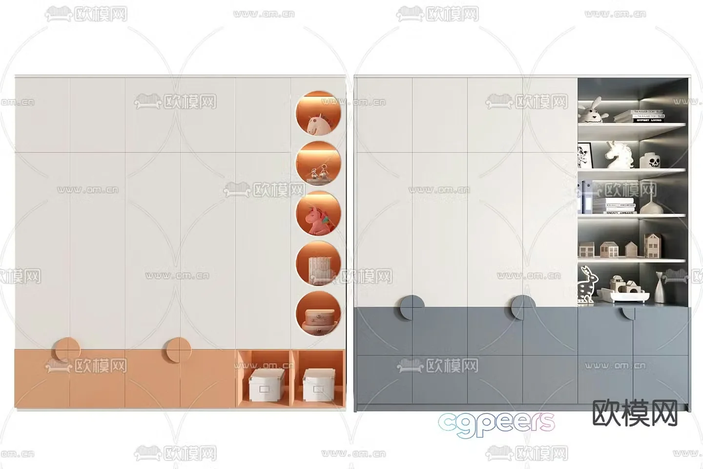 Children’s wardrobe storage cabinet 3d model