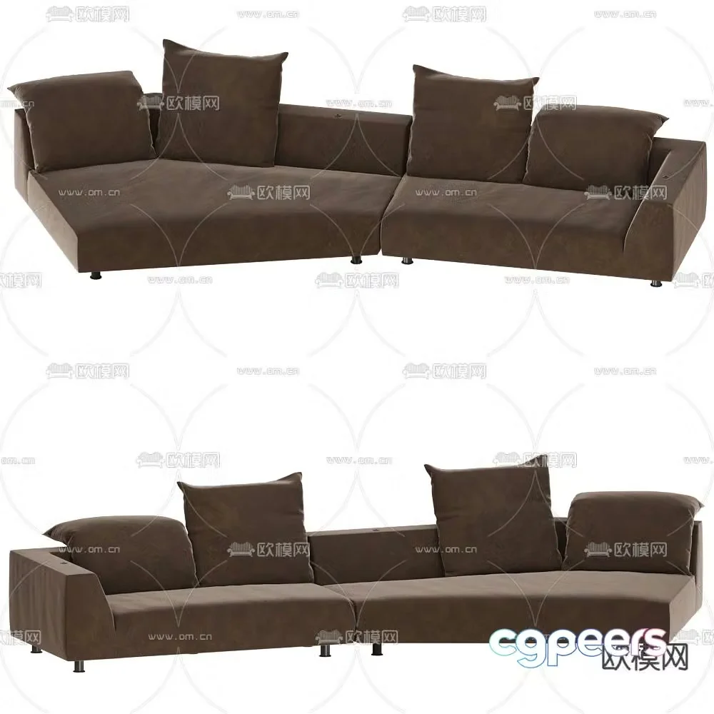 Edra special shaped sofa curved sofa 3d model