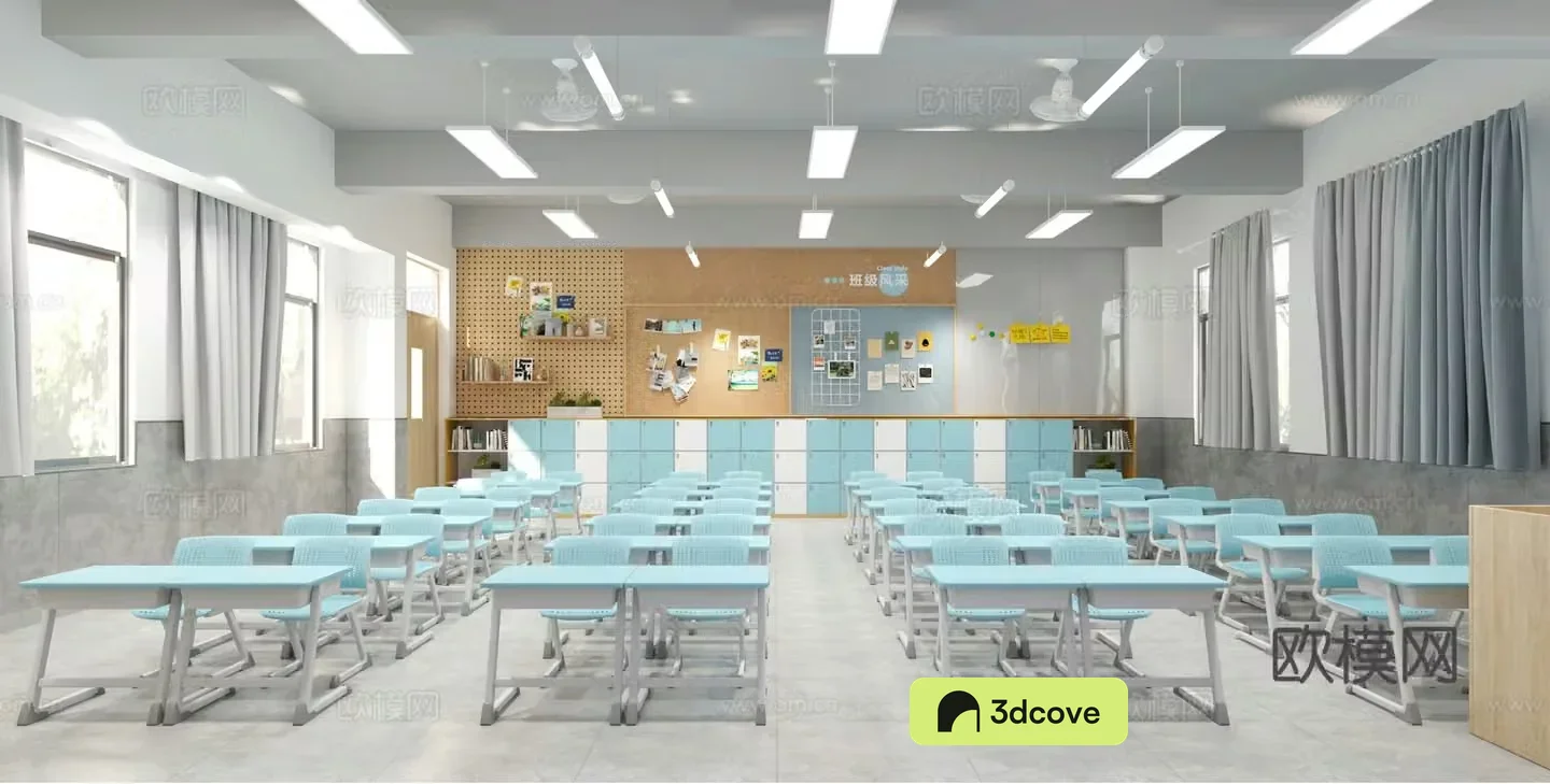 Modern classroom background wall