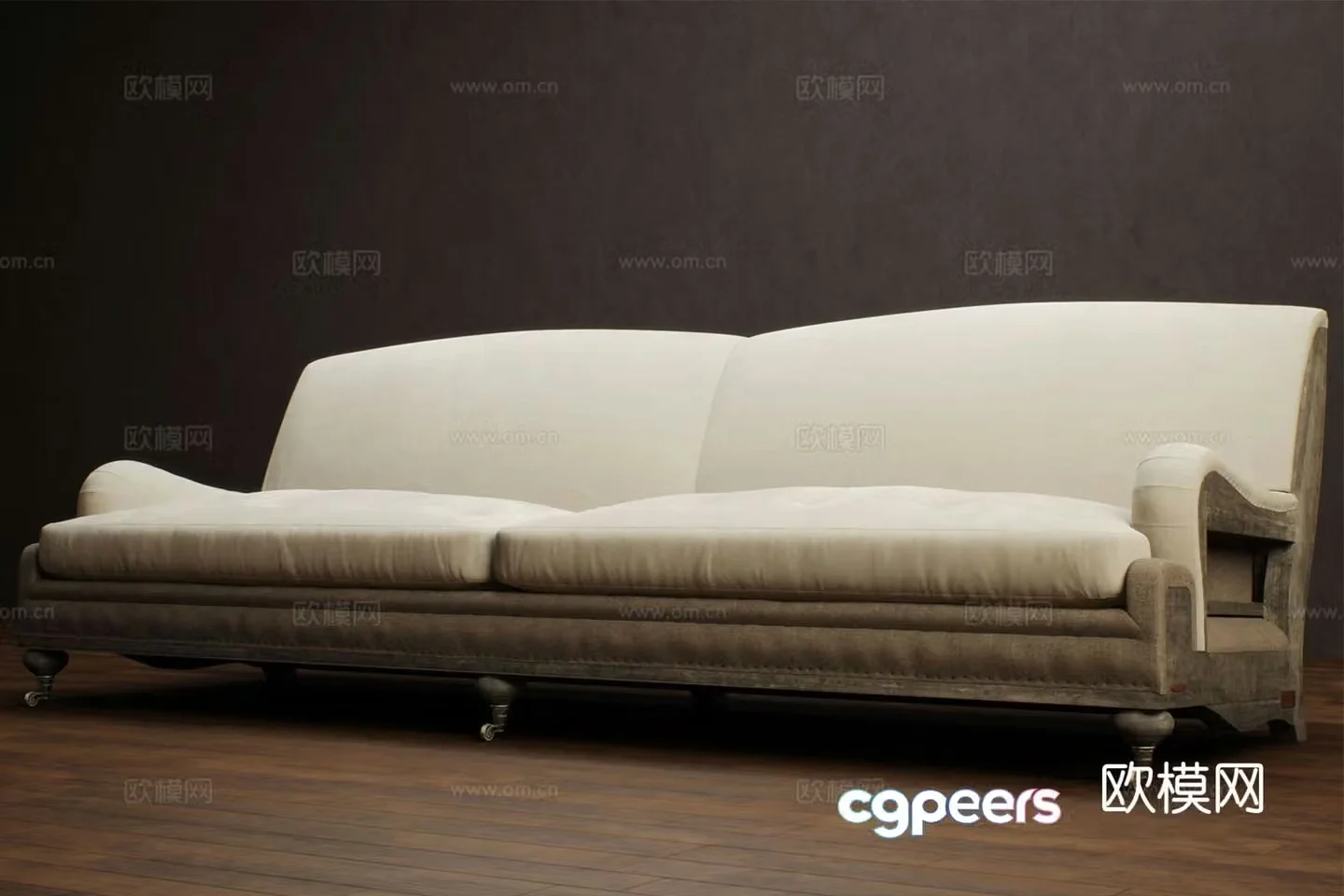 Wabi-sabi style sofa double sofa 3d model