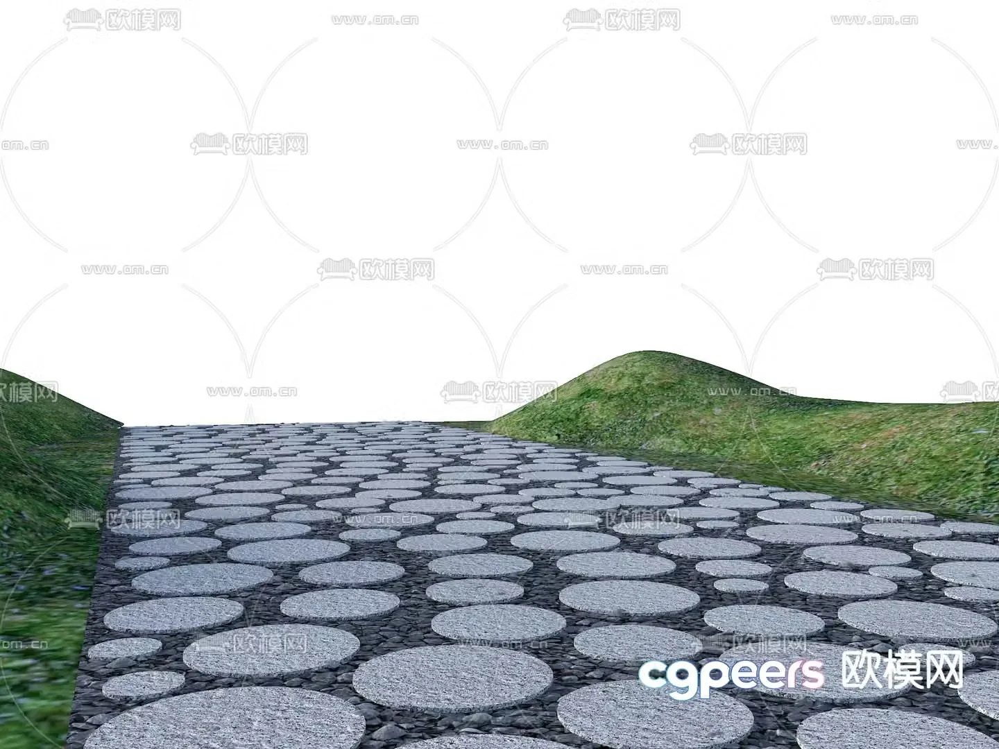 Circular Tingbu Stone Road 3D model