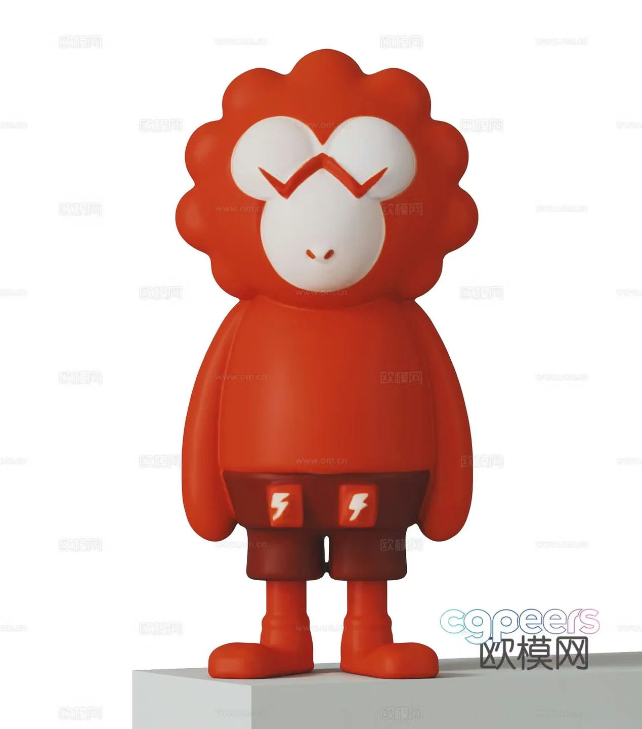 Modern cream doll trendy toy 3d model