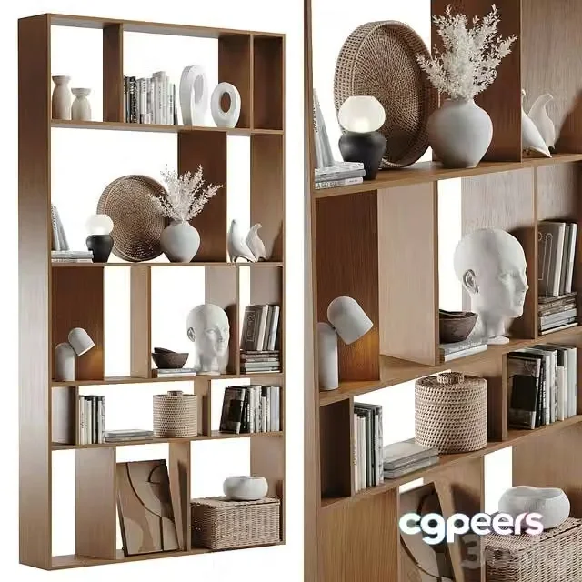 3ds Max Free – Shelving with decorative set