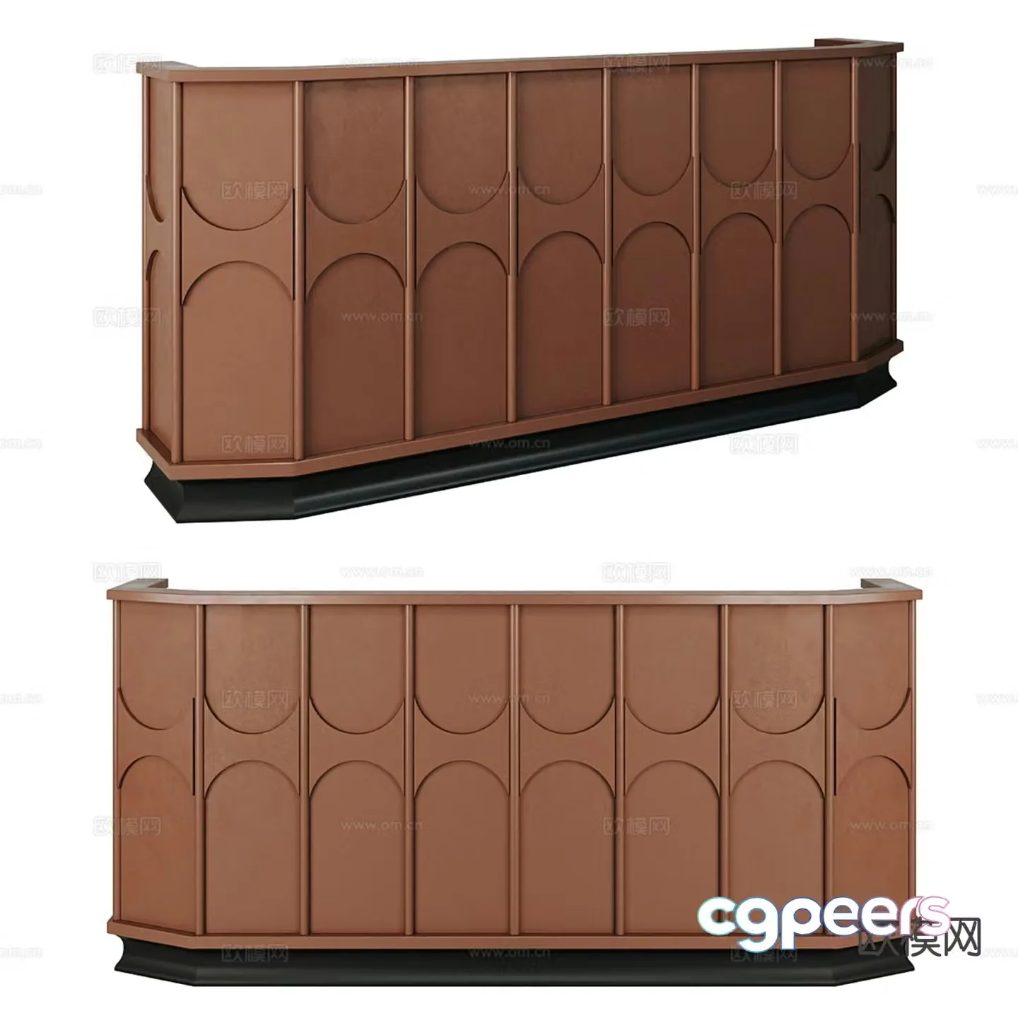 Medieval style reception desk 3d model