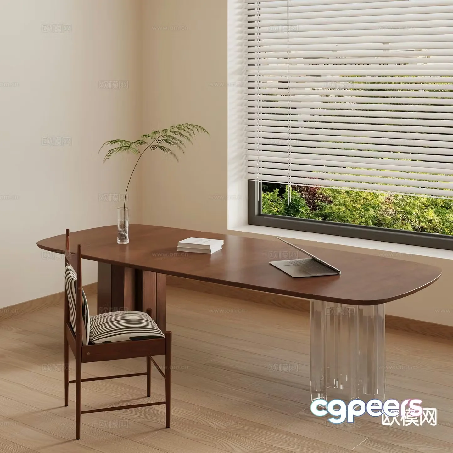 New Chinese style tables and chairs study tables and chairs desks and chairs 3D model