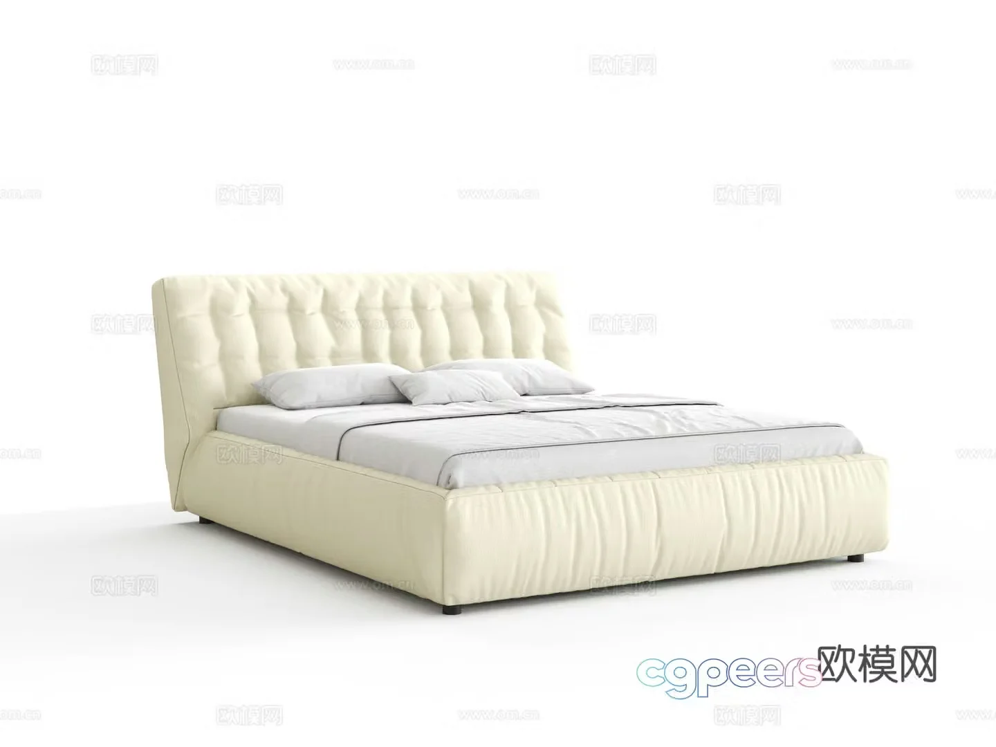 Double bed 3d model