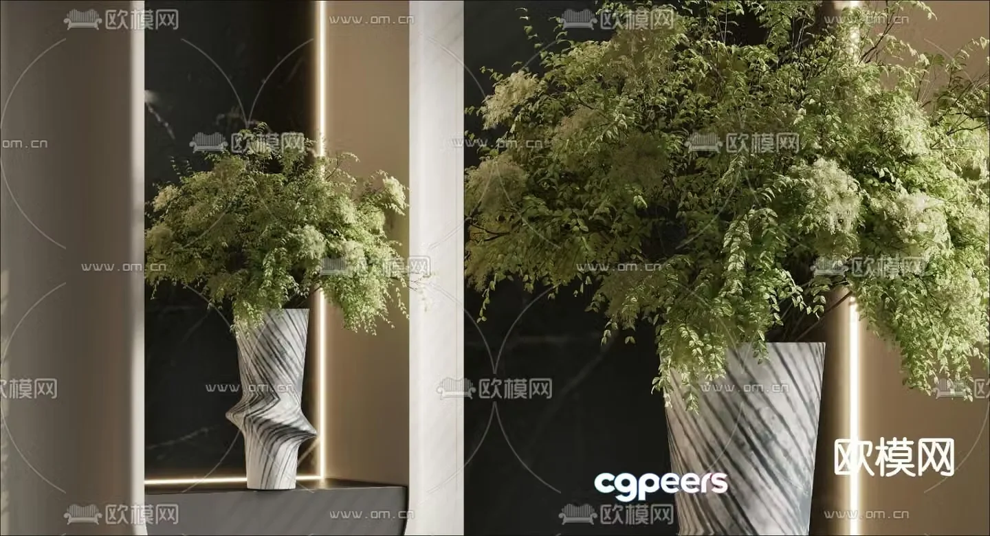 Potted plant flower bowl flower box 3d model