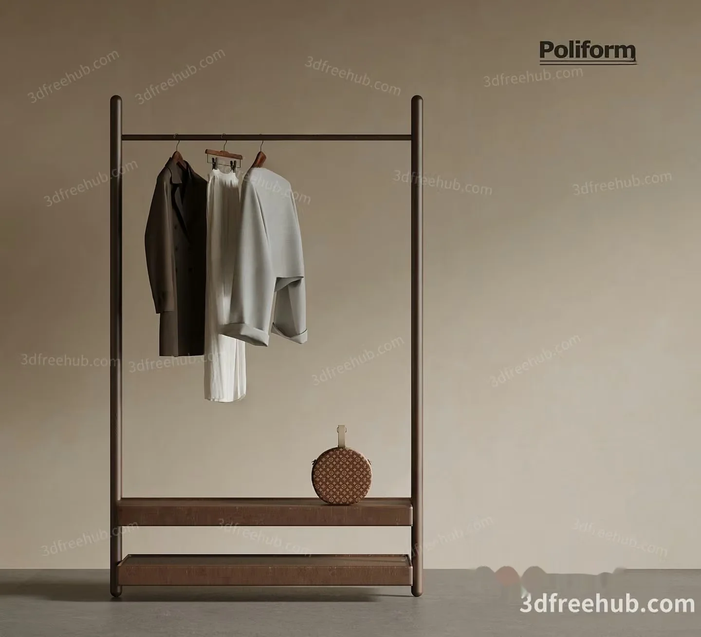 Clothing Rack With Clothes 3D Model – 19986 – VRAY Render