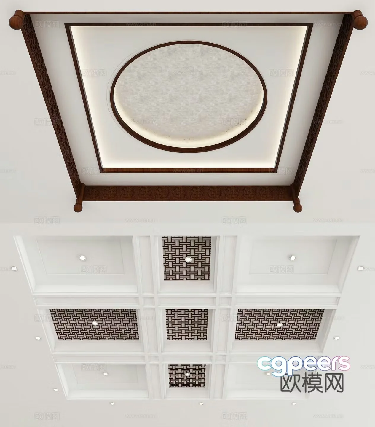 New Chinese style ceiling 3D model
