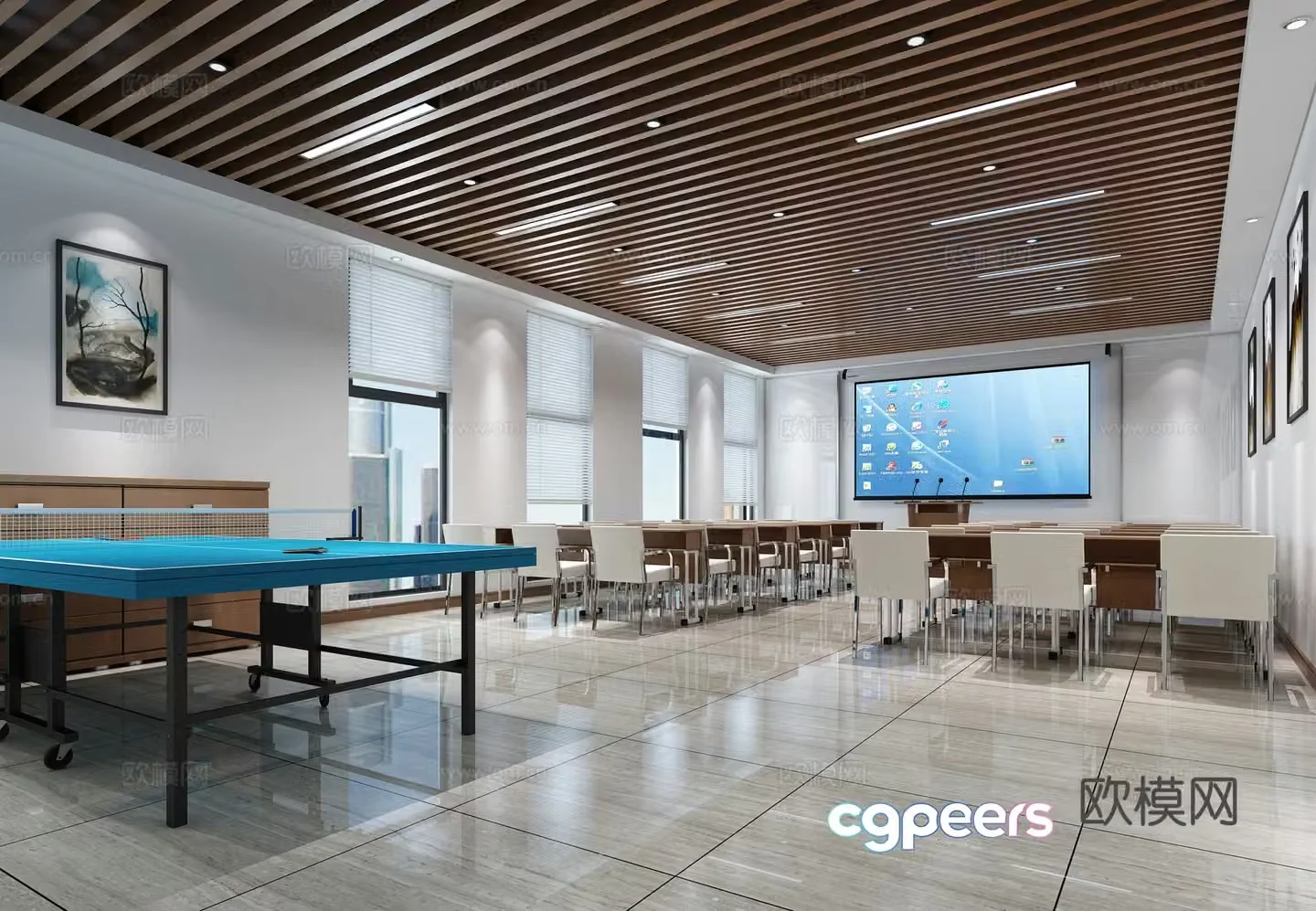 Modern conference room training room 3d model