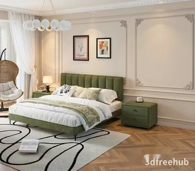 Cozy Bedroom 3D Model – 16104 – VRAY Render