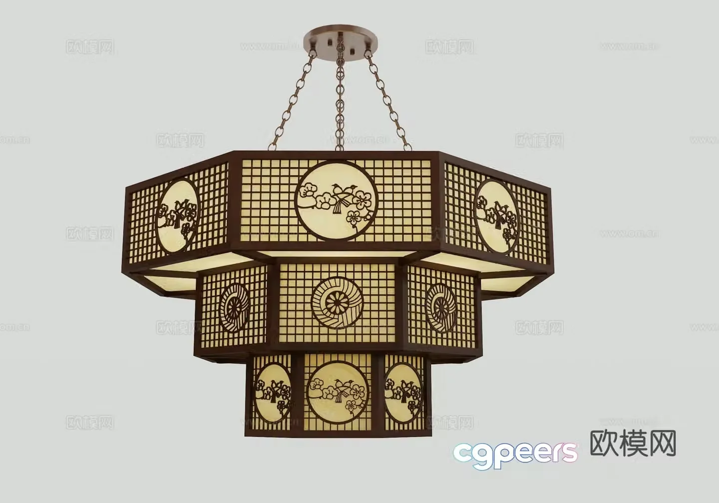 New Chinese chandelier 3D model