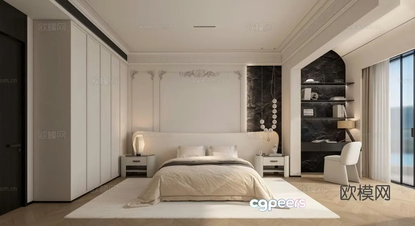 French bedroom master bedroom 3d model