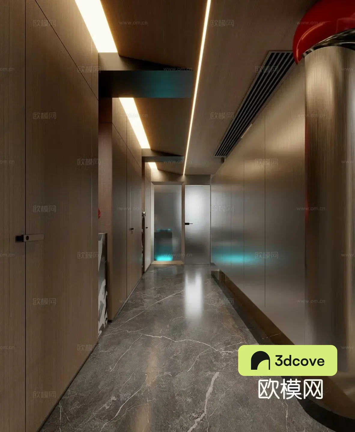 Modern Corridor Hotel Corridor Aisle Ceiling Sculpture