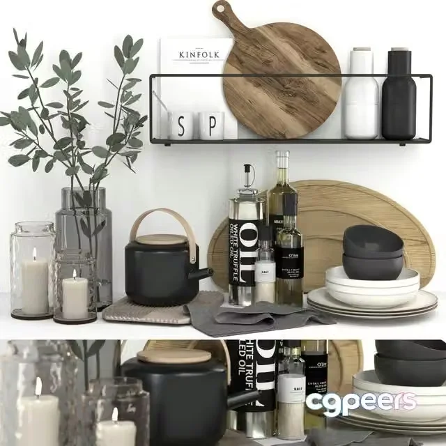 3ds Max Free – Kitchen accessories 01 – Decorative set 13