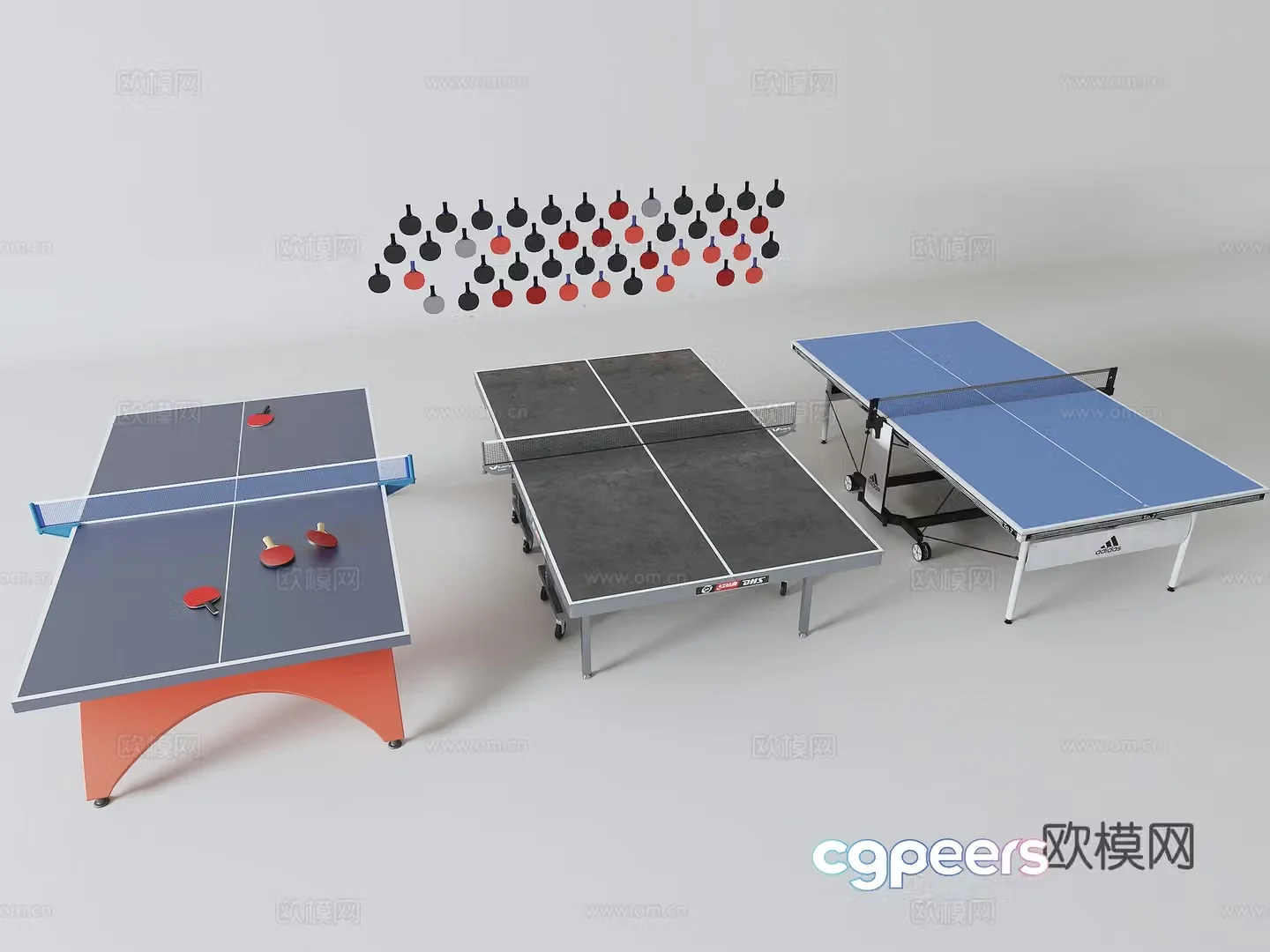 Table tennis table table tennis hall 3d model