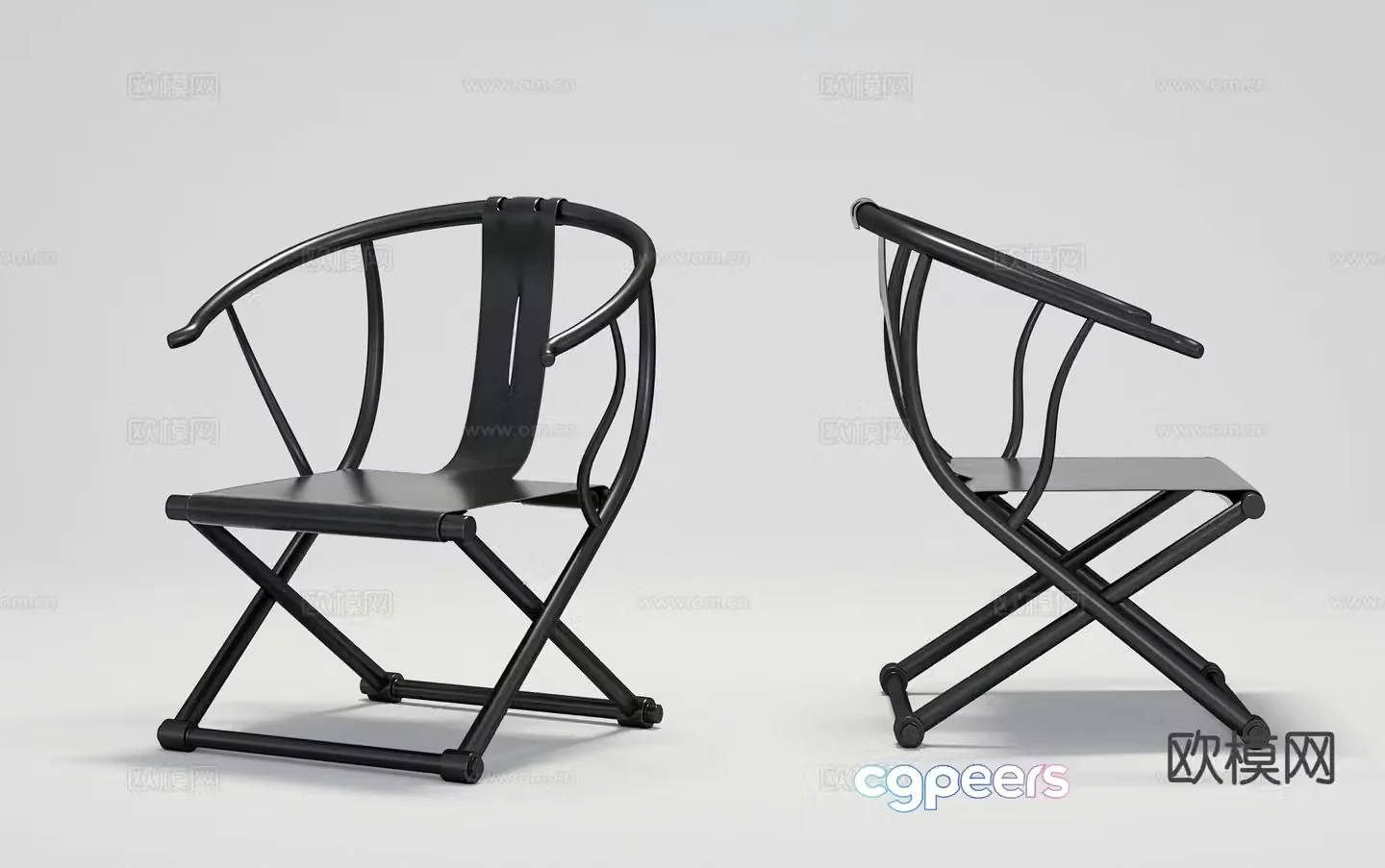 New Chinese style chair ring chair tea chair 3d model