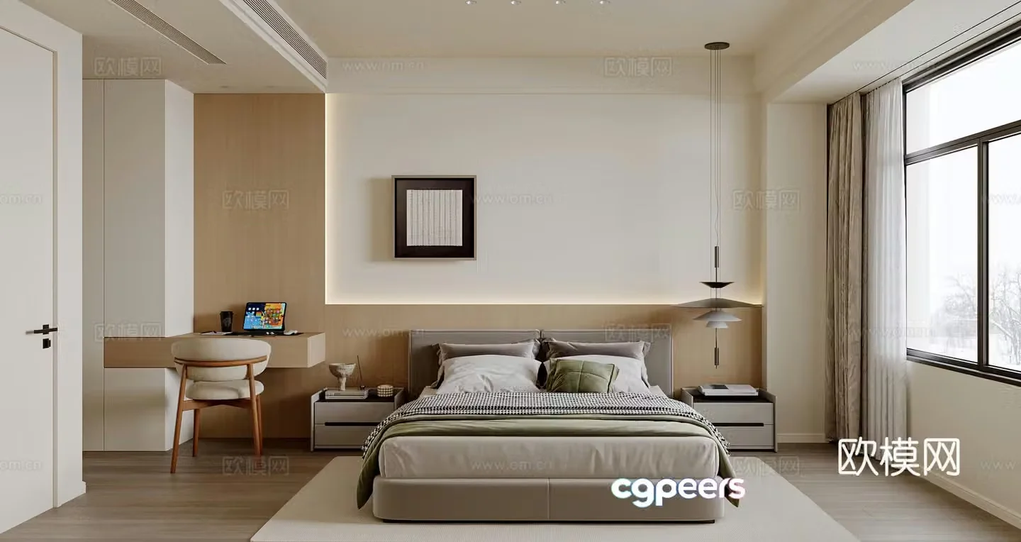 Modern bedroom master bedroom 3d model