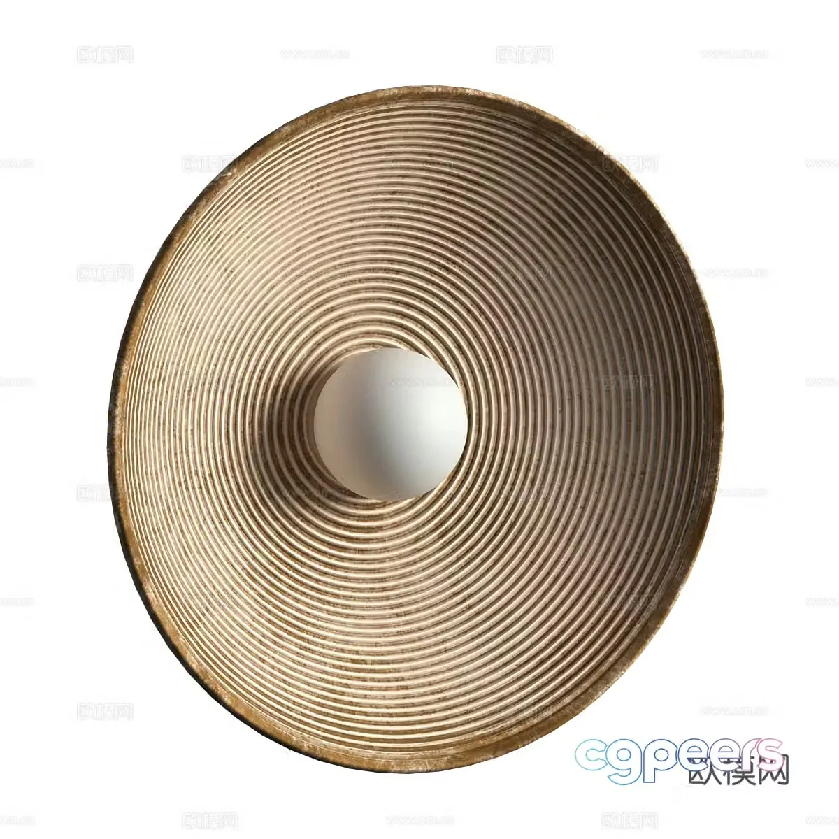 New Chinese style Wavia disc decorative wall light 3D model