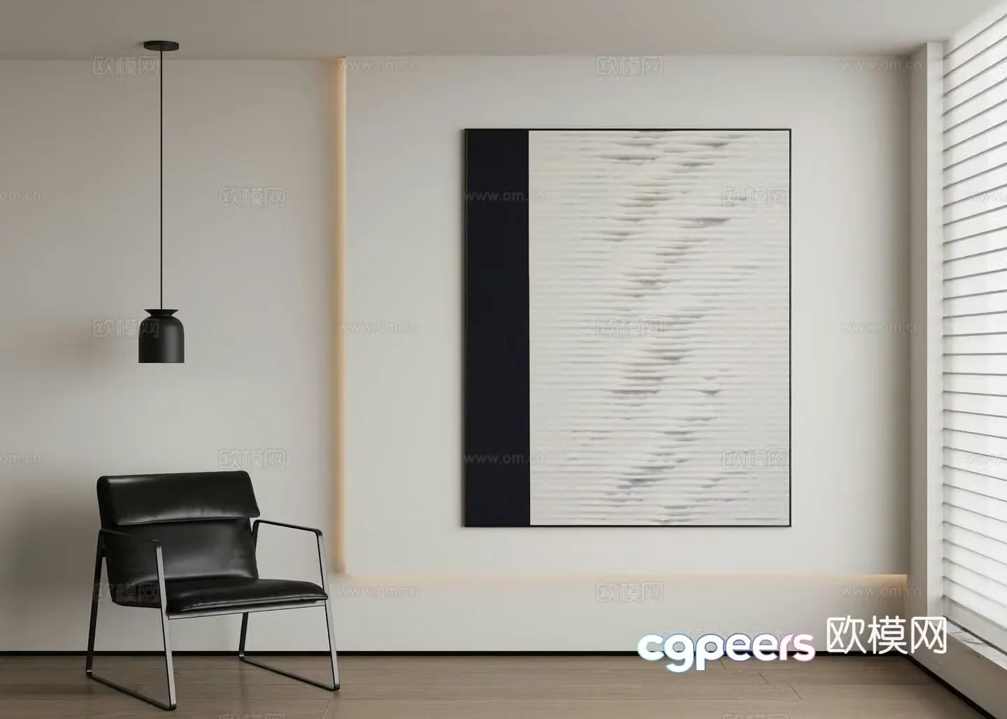 Modern abstract painting decorative painting 3d model