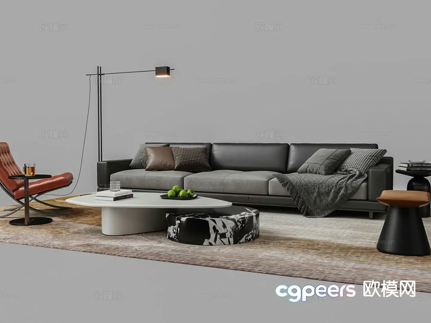 Modern sectional sofa 3d model