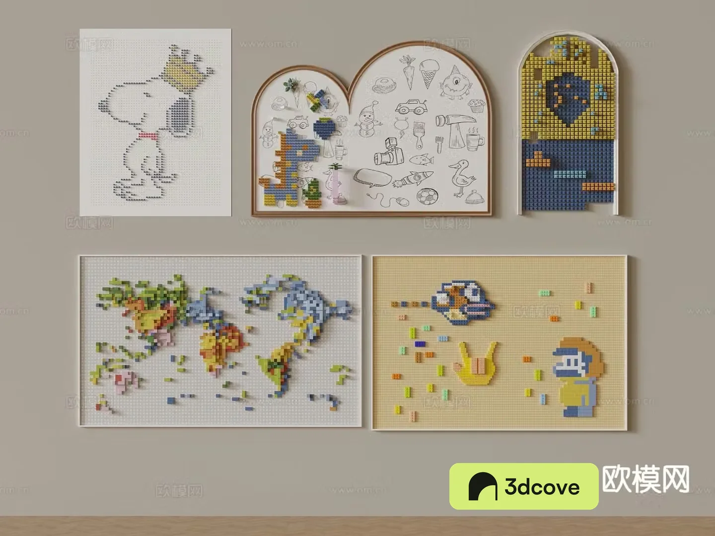 Modern building blocks toy wall children’s toy building blocks