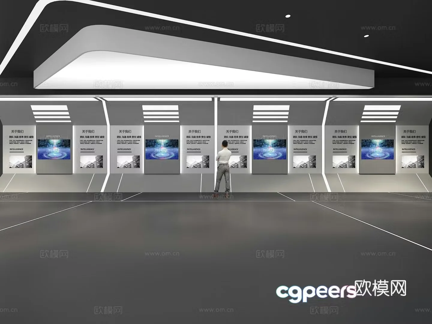 Cultural wall Corporate culture wall Display wall Theme wall Exhibition hall Campus culture Corridor 3D model