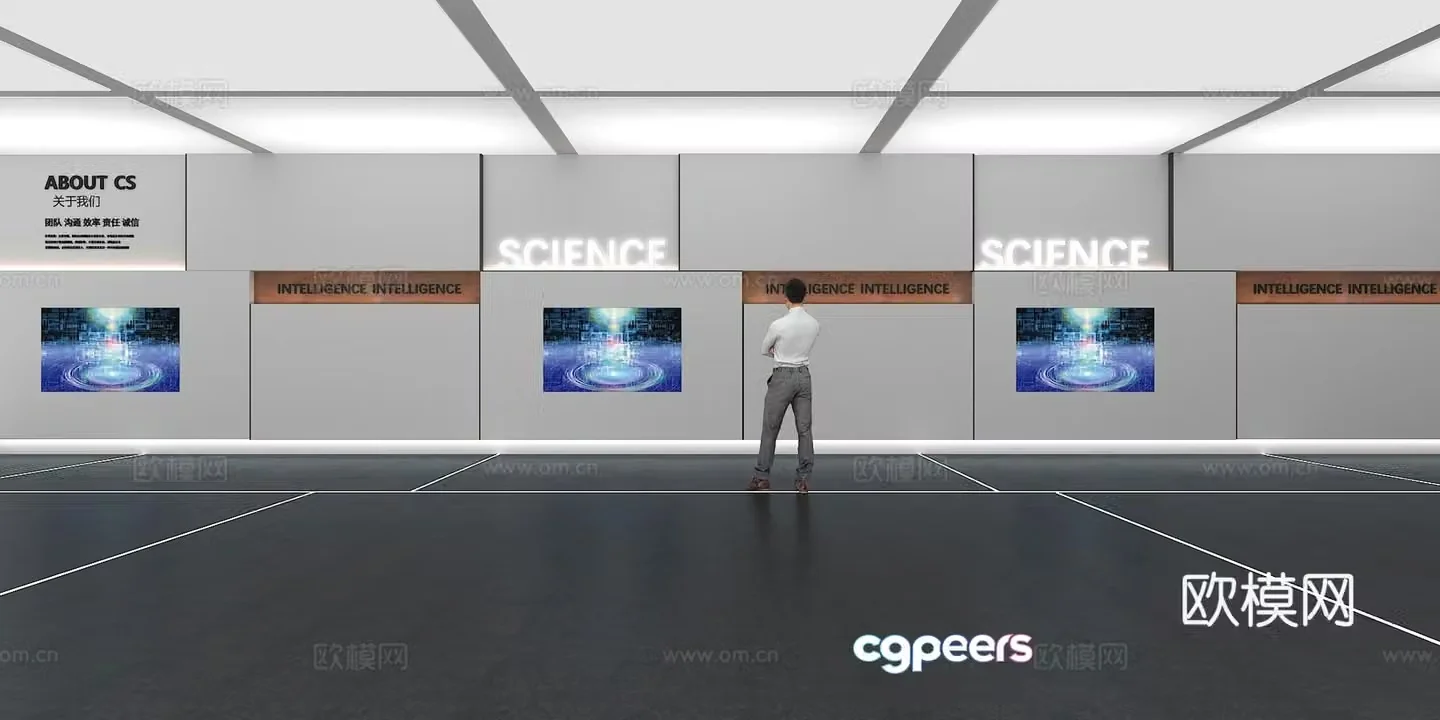 Cultural wall Corporate culture wall Display wall Classroom Exhibition hall Campus culture Corridor 3D model