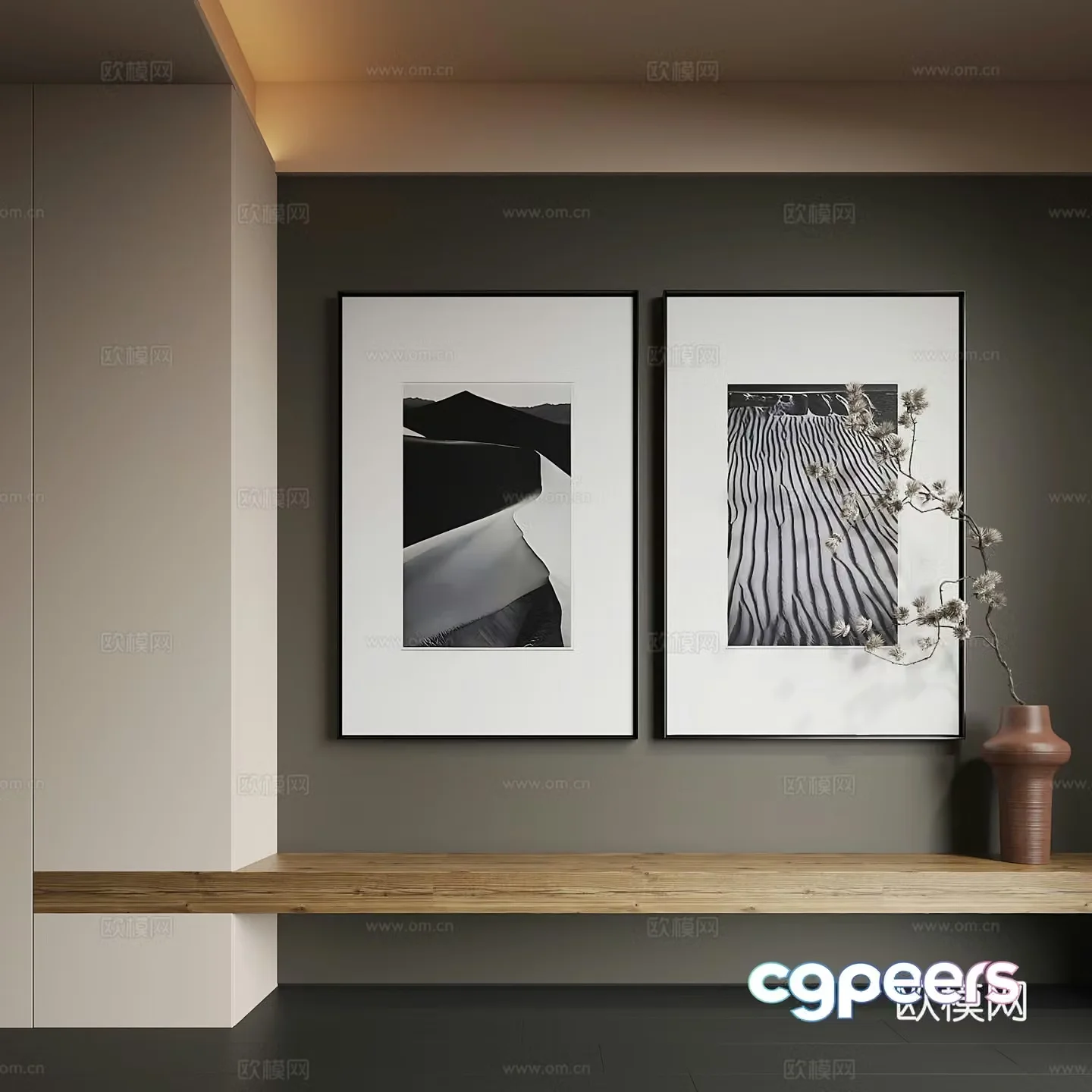 Modern abstract hanging paintings Modern combination paintings Modern minimalist hanging paintings 3d model