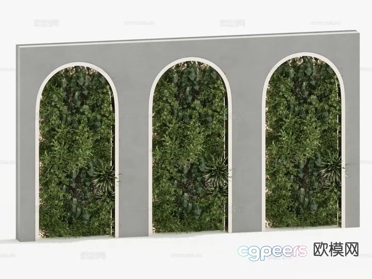 Green plant wall Plant wall 3d model