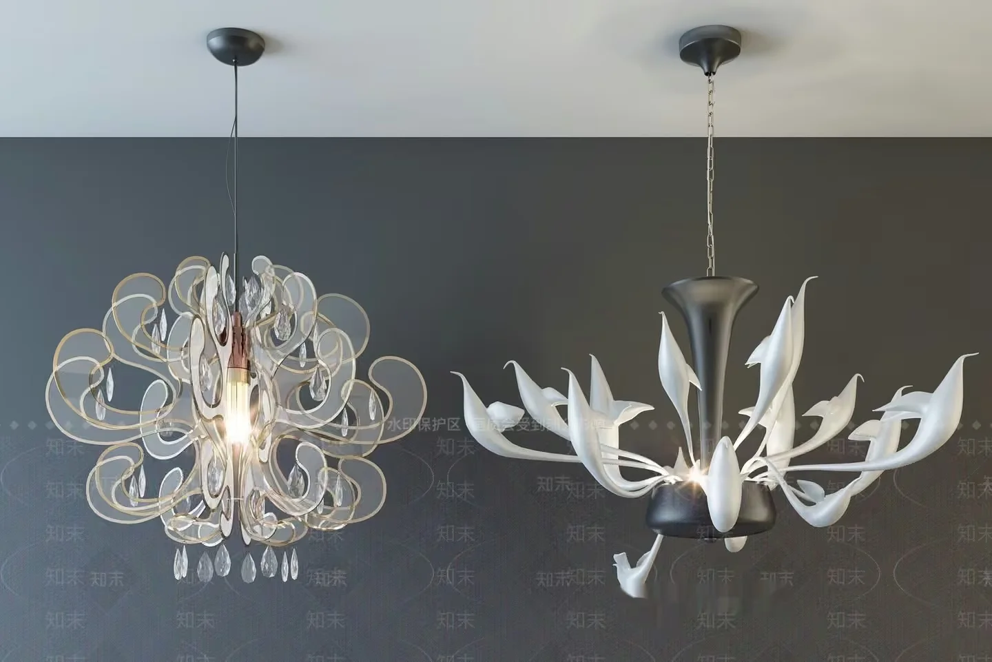 Gold Light Fixture 3D Model – 17790 – VRAY Render