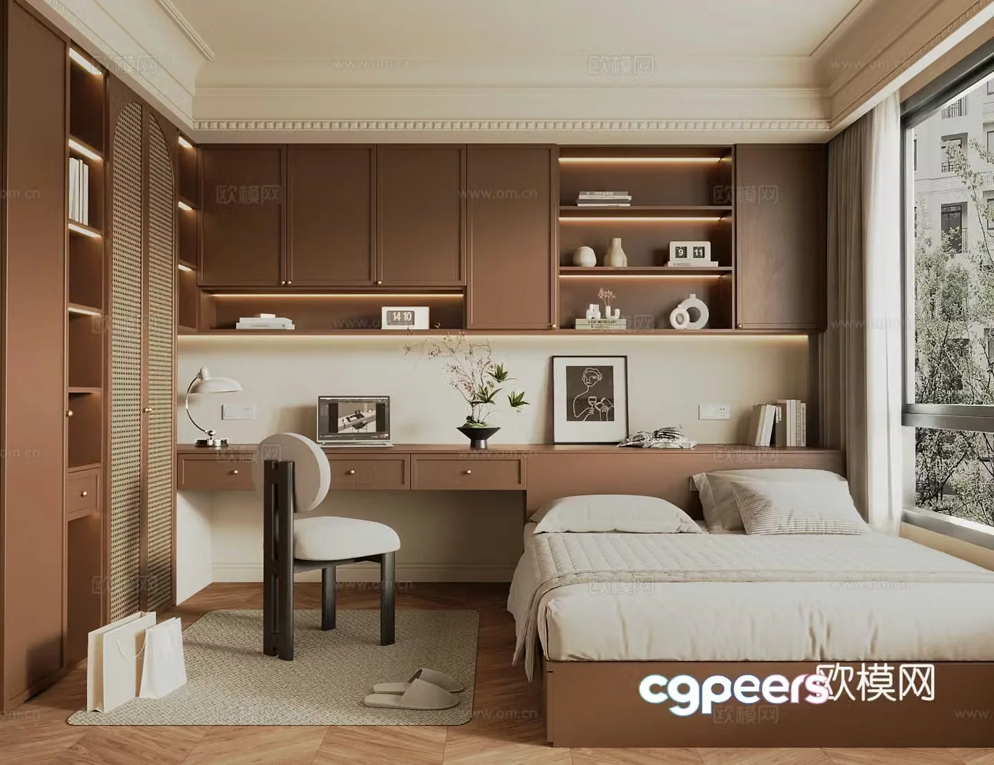 Middle style tatami bedroom 3d model