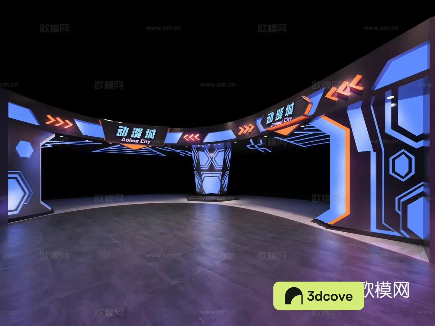 Modern arcade city animation city