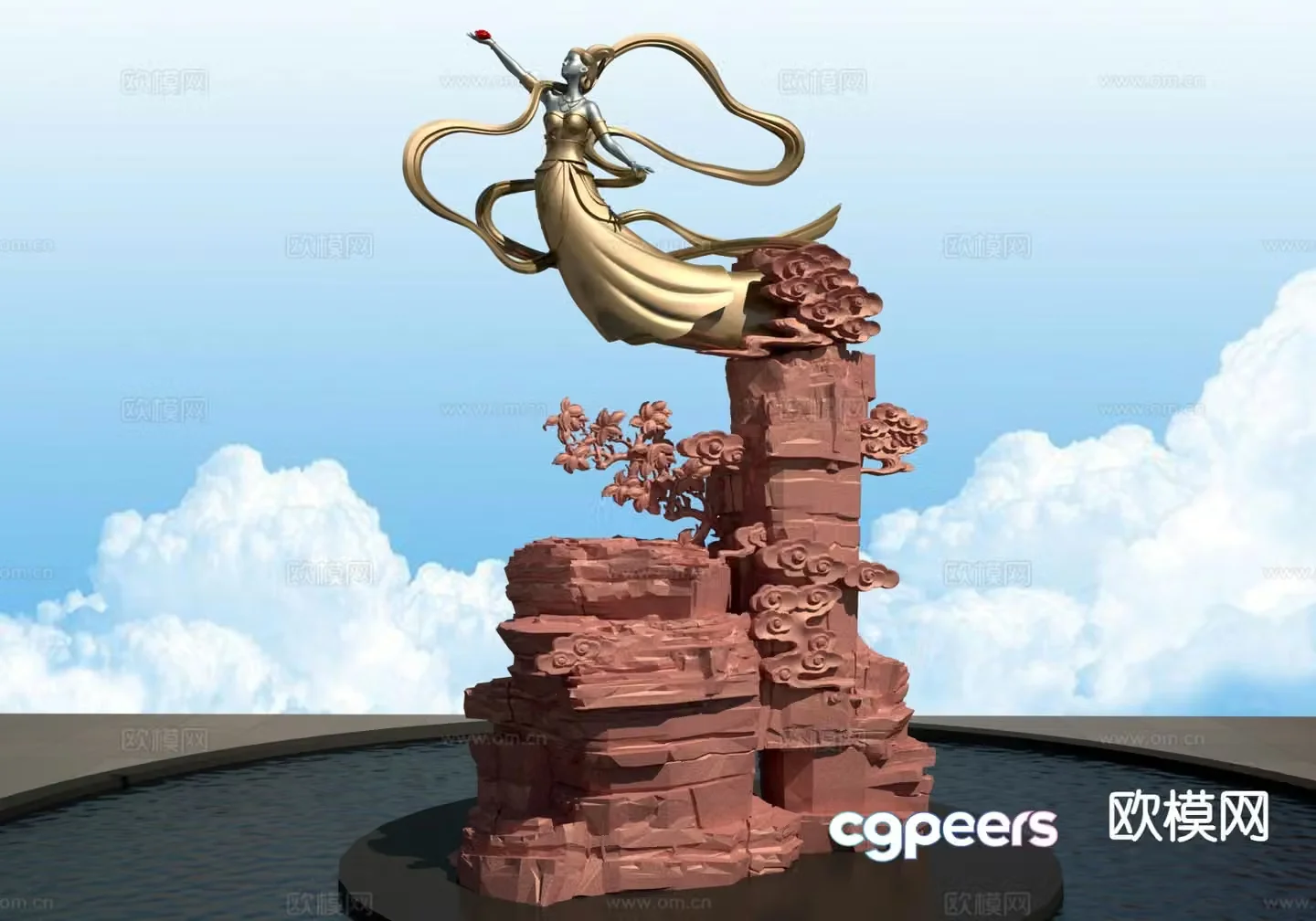 Fairy Mountain Sculpture Urban Sculpture 3D Model