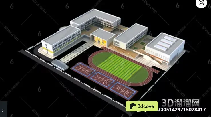 A 3D Rendering Of A School Building