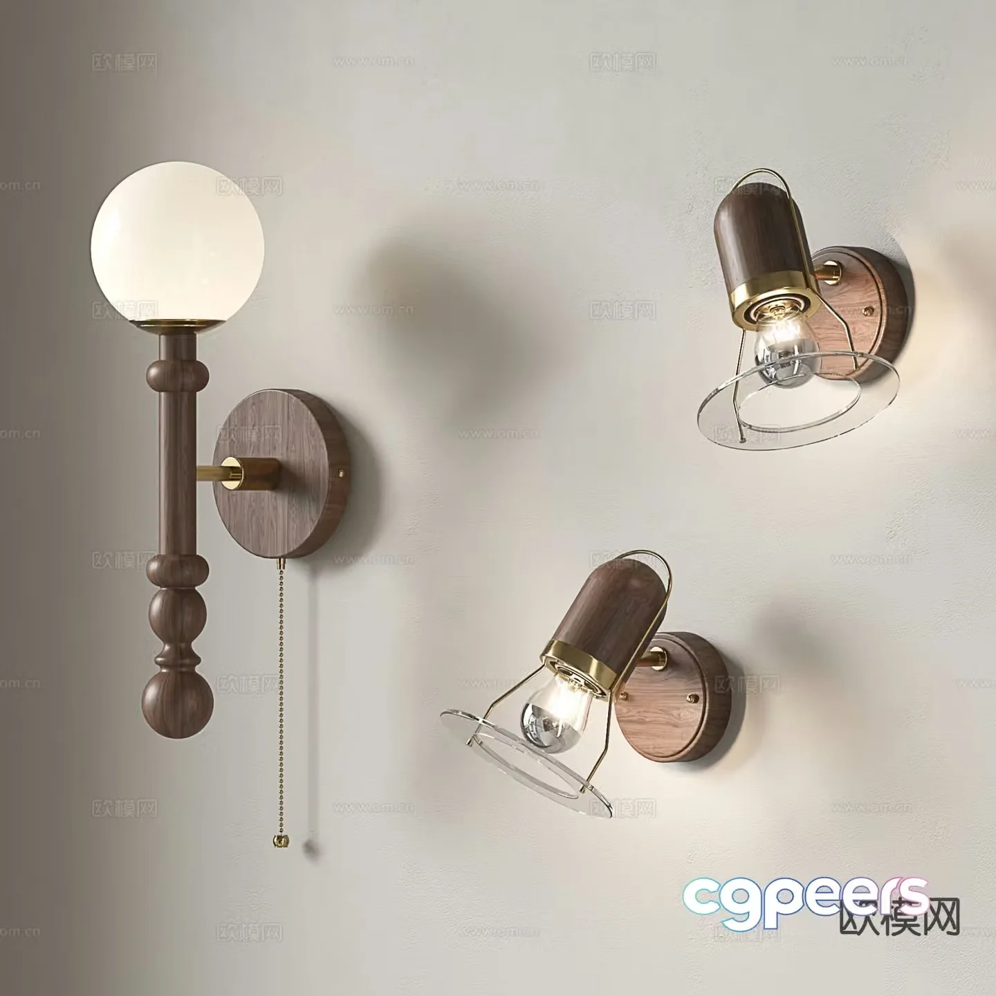 Medieval style wall lamp retro style wall lamp bedside wall lamp aisle wall lamp 3D model