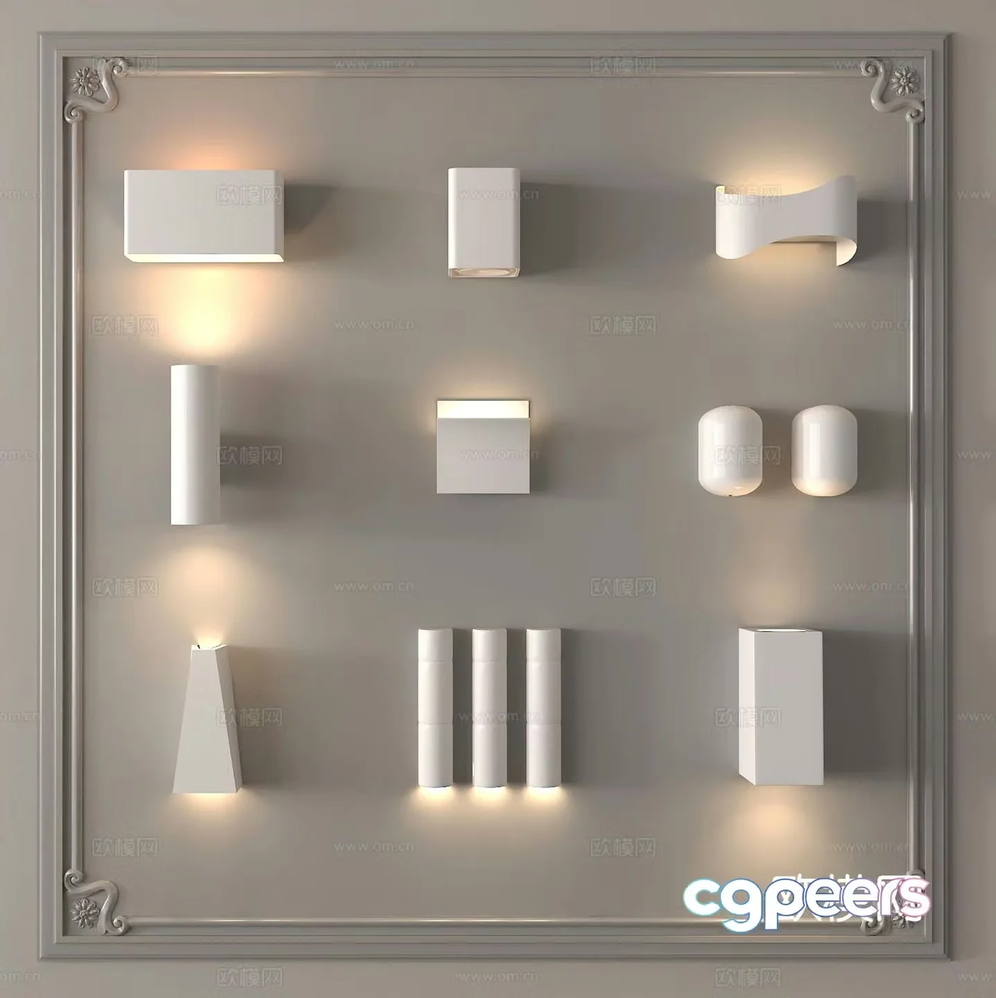 Cream style wall lamp ambient light 3d model