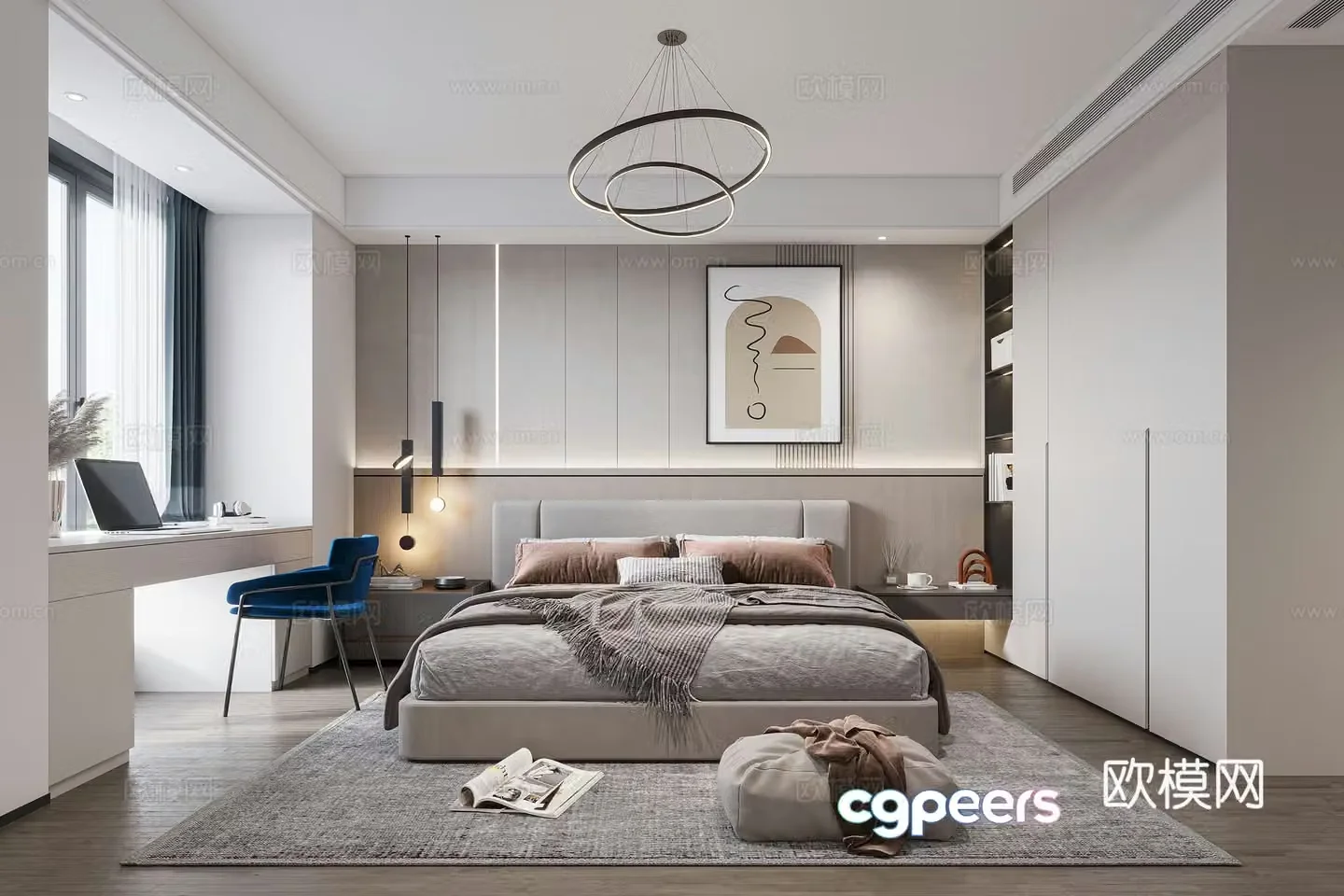 Modern bedroom master bedroom 3d model