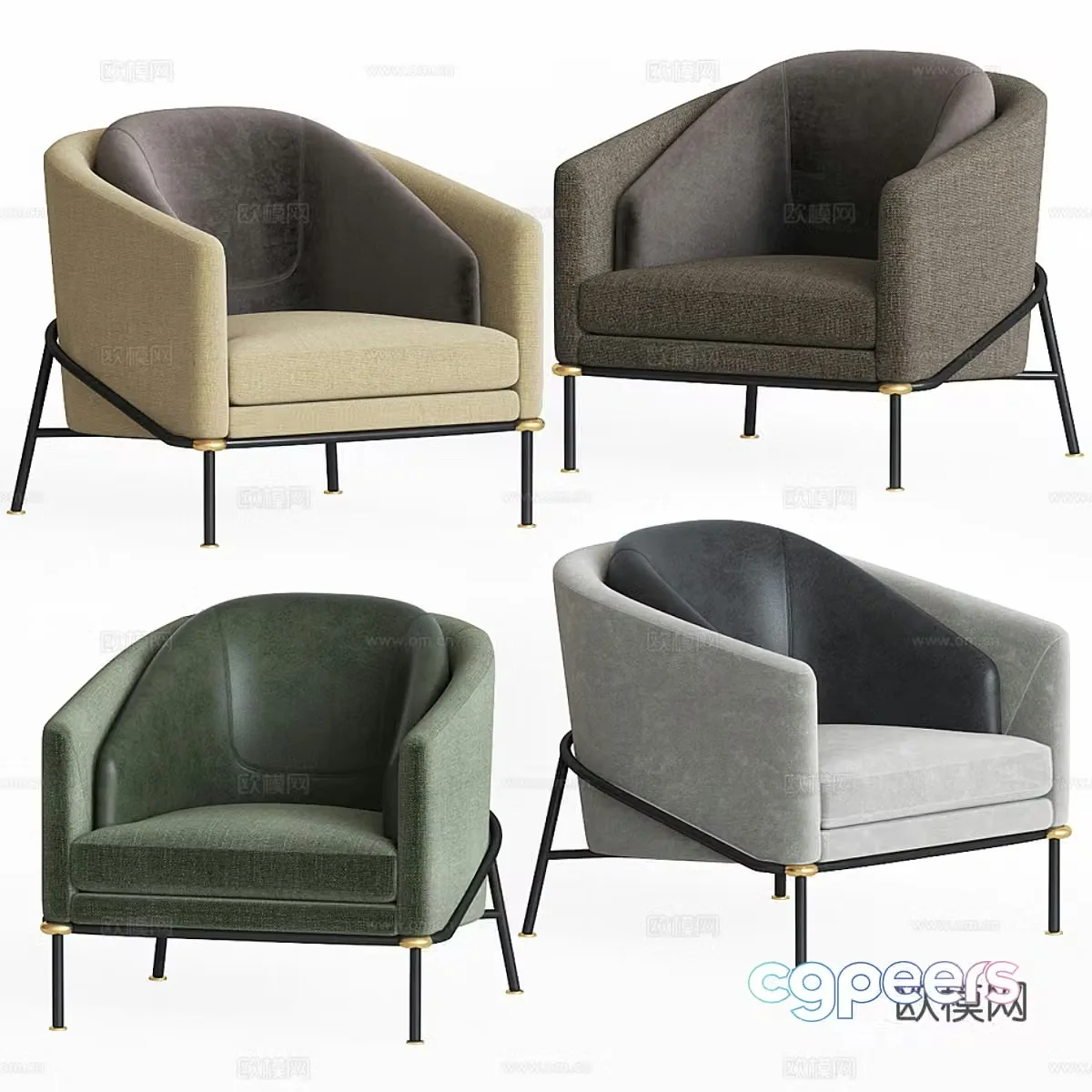 New Chinese casual chair 3D model