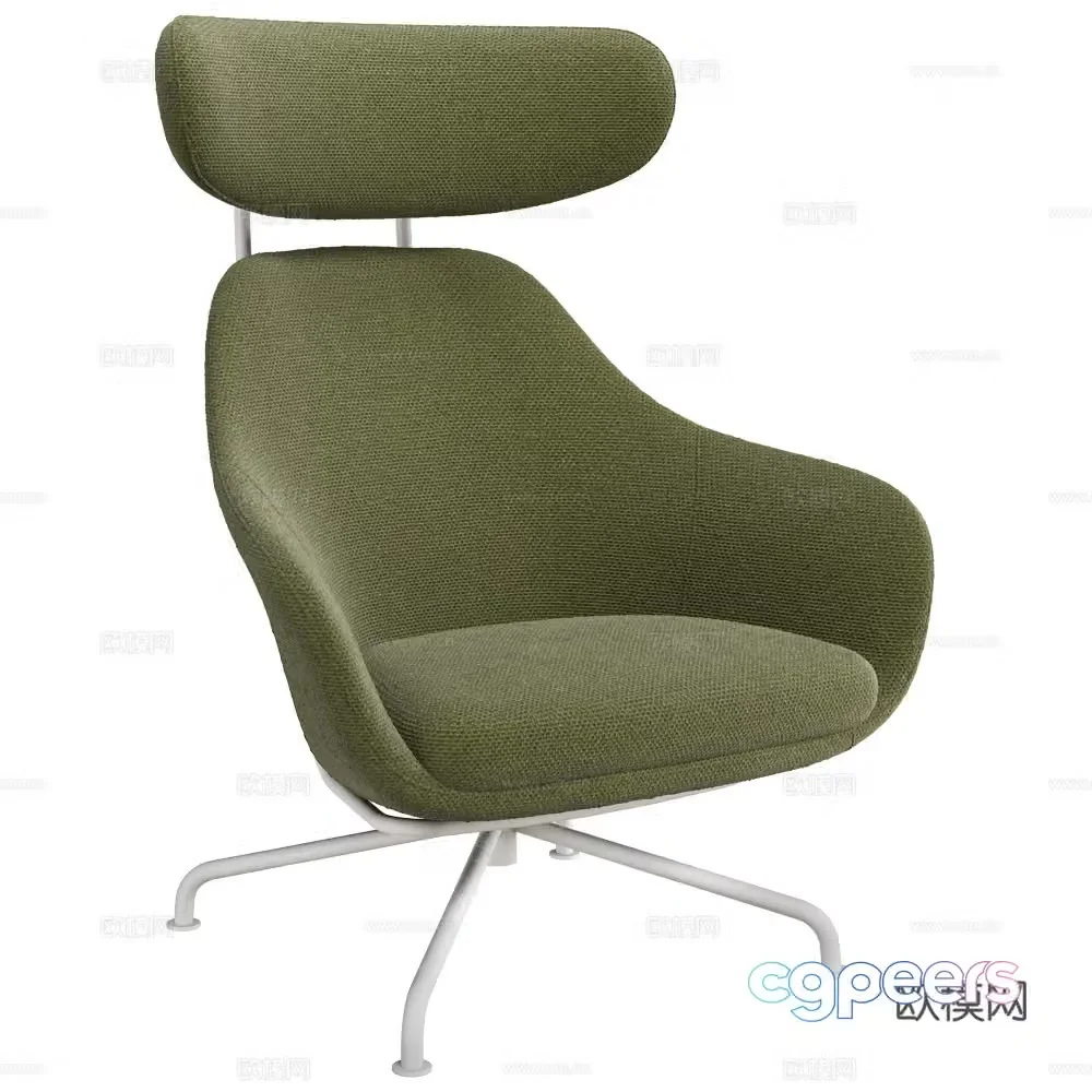 Modern Italian minimalist fabric armchair 3d model