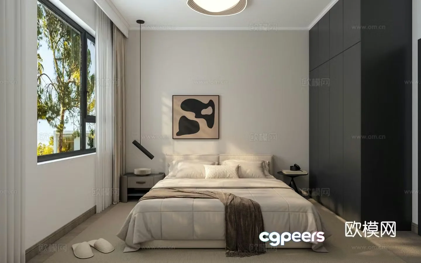 Modern bedroom second bedroom 3d model