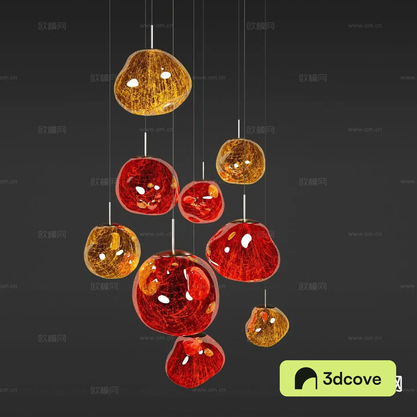 Glass colored chandelier decorative chandelier