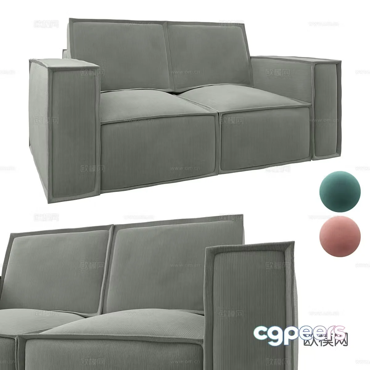 Modern double sofa 3d model