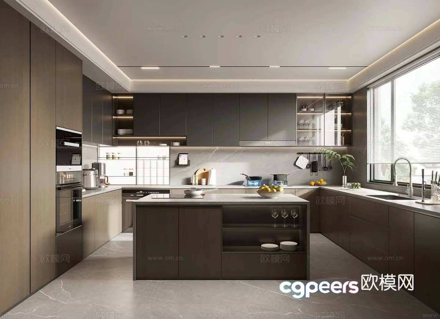 Modern Italian kitchen 3d model