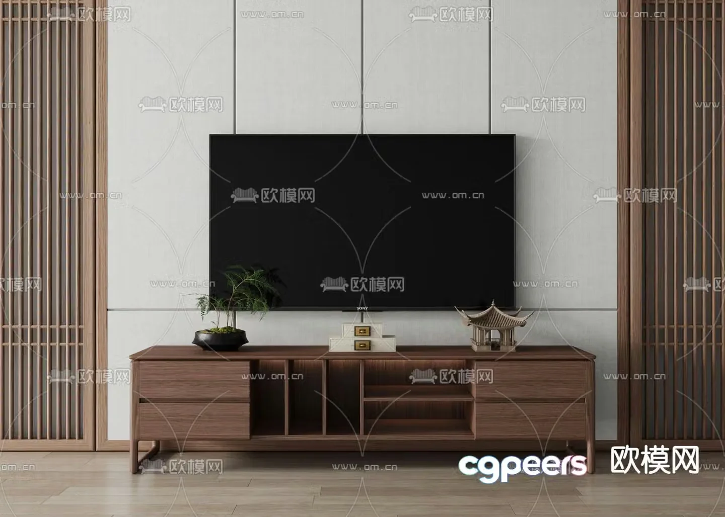 New Chinese style TV cabinet 3d model