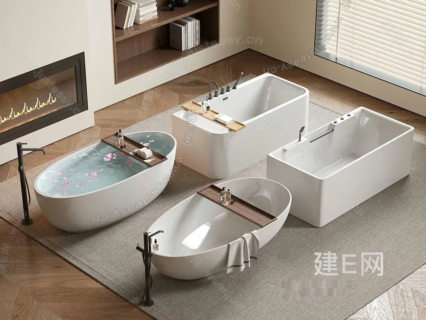 A Collection Of Modern Bathtubs 3D Model – 11839 – VRAY Render