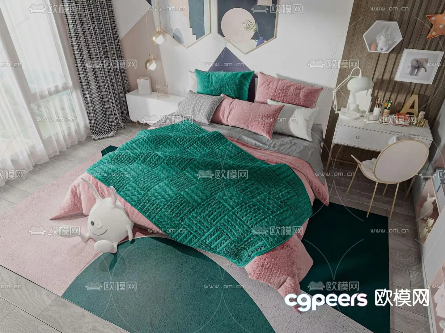 Modern children’s bed 3d model